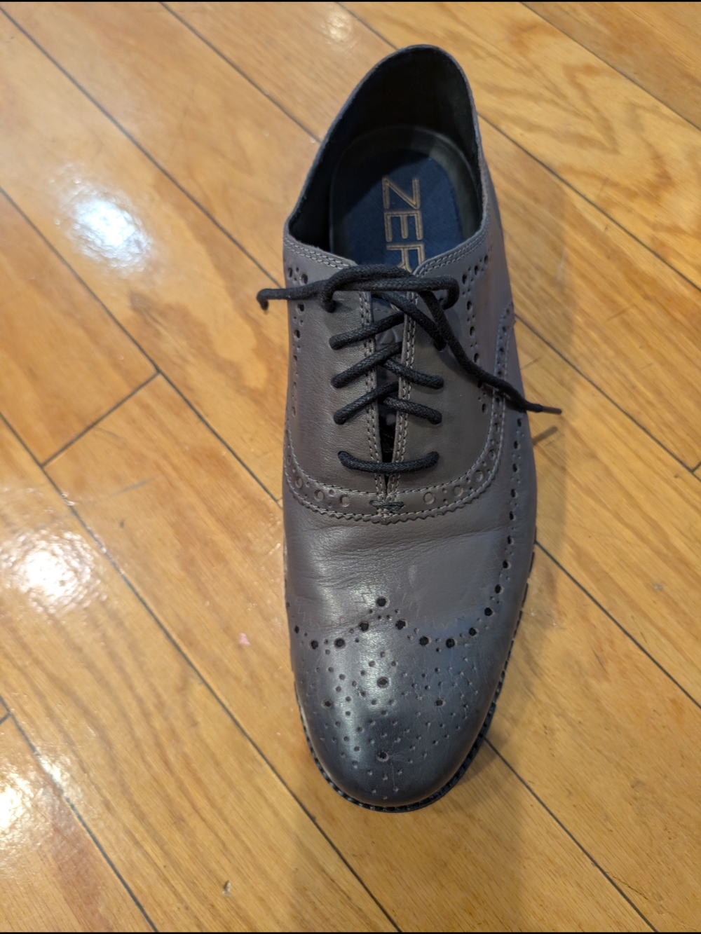 Cole Haan Gray Leather Wingtip Oxford